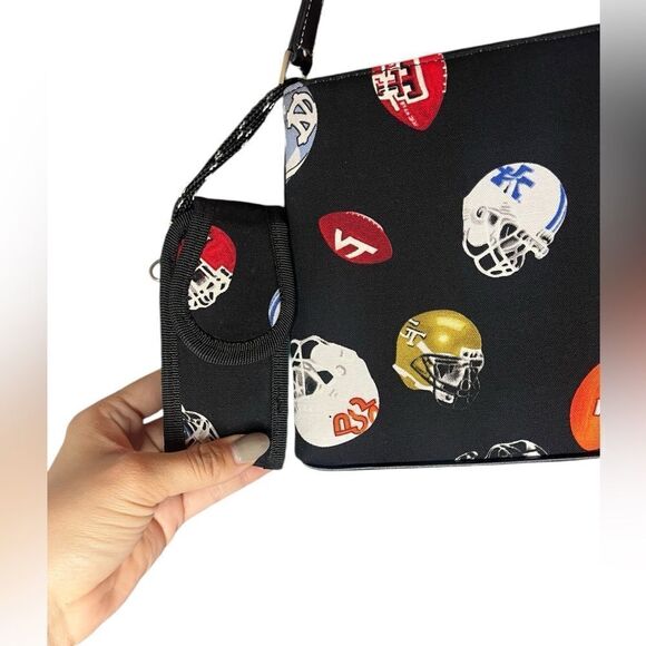 RARE VINTAGE NCAA COLLEGE FOOTBALL JEWELED PURSE WITH CELL PHONE HOLDER - Picture 11 of 16